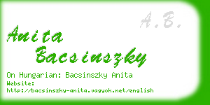 anita bacsinszky business card